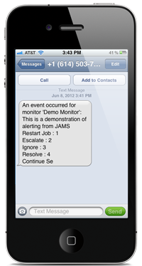 JAMS Job Scheduler Alerts on iPhone